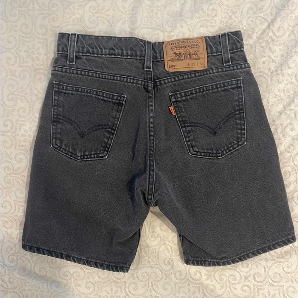Levi's Orange Tab Black Jean Shorts Mid-Thigh